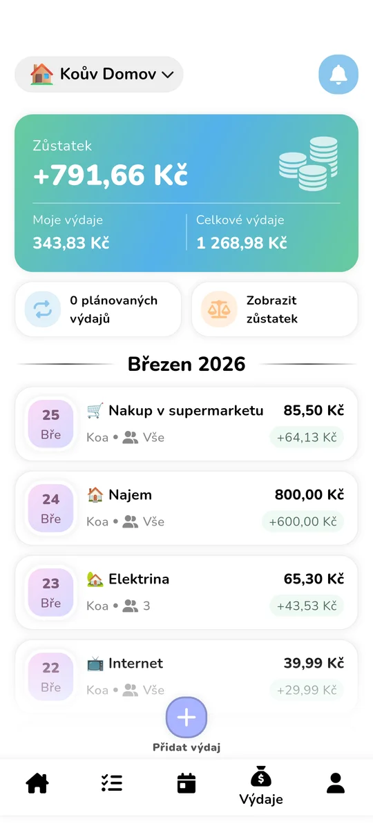 Rozhraní sdíleného rozpočtu a rozdělení výdajů