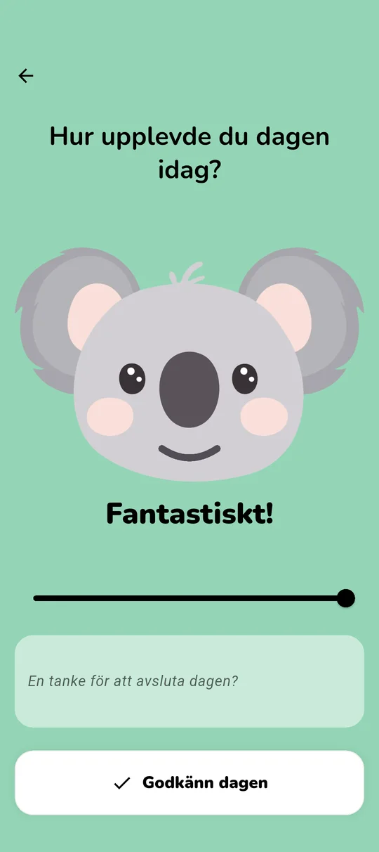 Skärm för daglig humörspårning och streaks